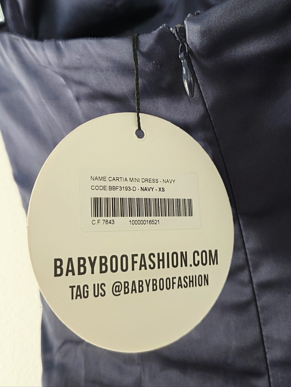 Babyboo Cartia Mini Dress Navy Cartia Size XS - Picture 4 of 7
